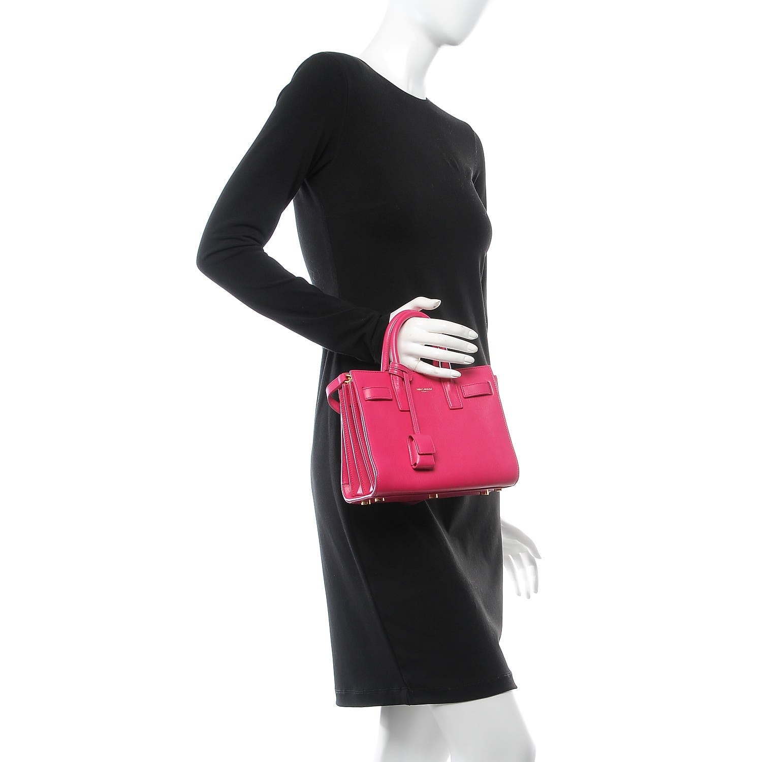 Saint Laurent Calfskin Nano Sac De Jour Lipstick Fuchsia 3 of 18