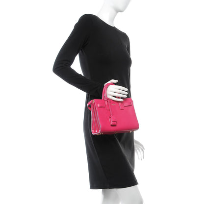 Saint Laurent Calfskin Nano Sac De Jour Lipstick Fuchsia 3 of 18
