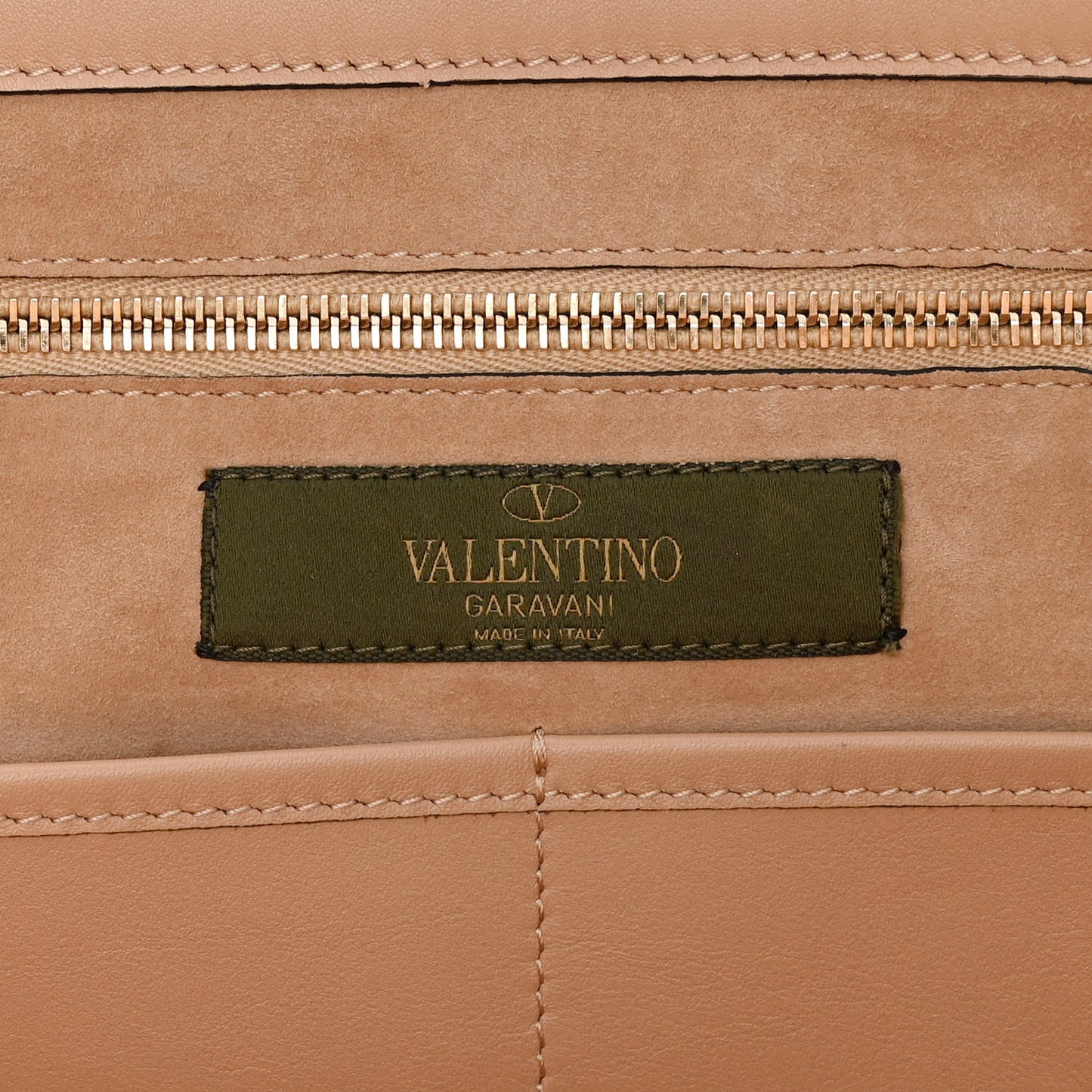 Vitello Butterfly Embellished Medium Rockstud Tote Camel Rose Multicolor