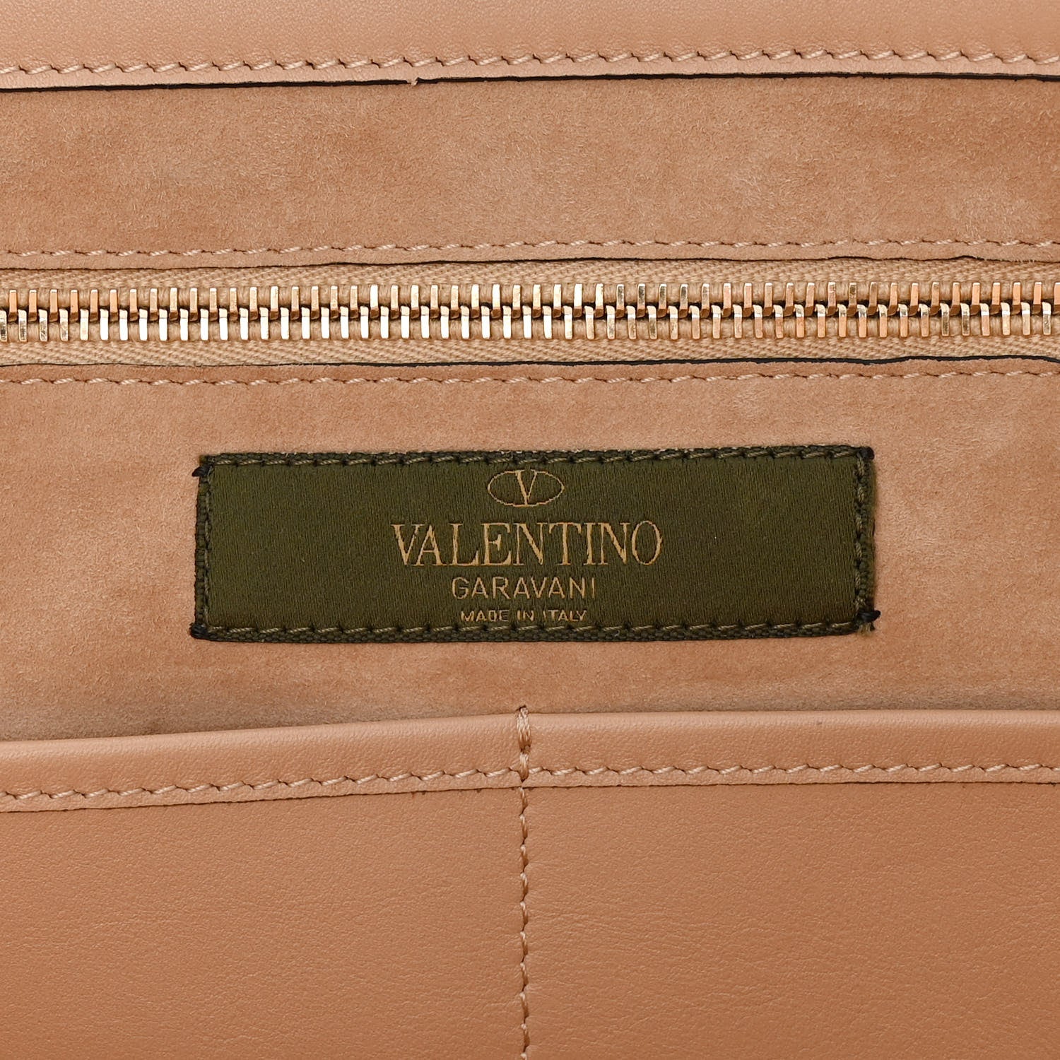 Valentino Garavani Vitello Butterfly Embellished Medium Rockstud Tote Camel Rose Multicolor 6 of 13