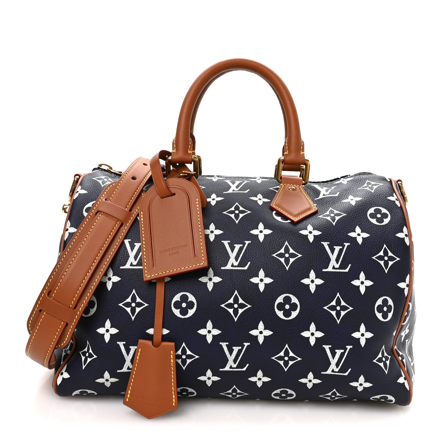 Louis Vuitton Calfskin Monogram Speedy P9 Bandouliere 30 Indigo 1 of 11