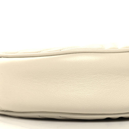 Gucci Calfskin Matelasse Mini GG Marmont Round Shoulder Bag White 9 of 10