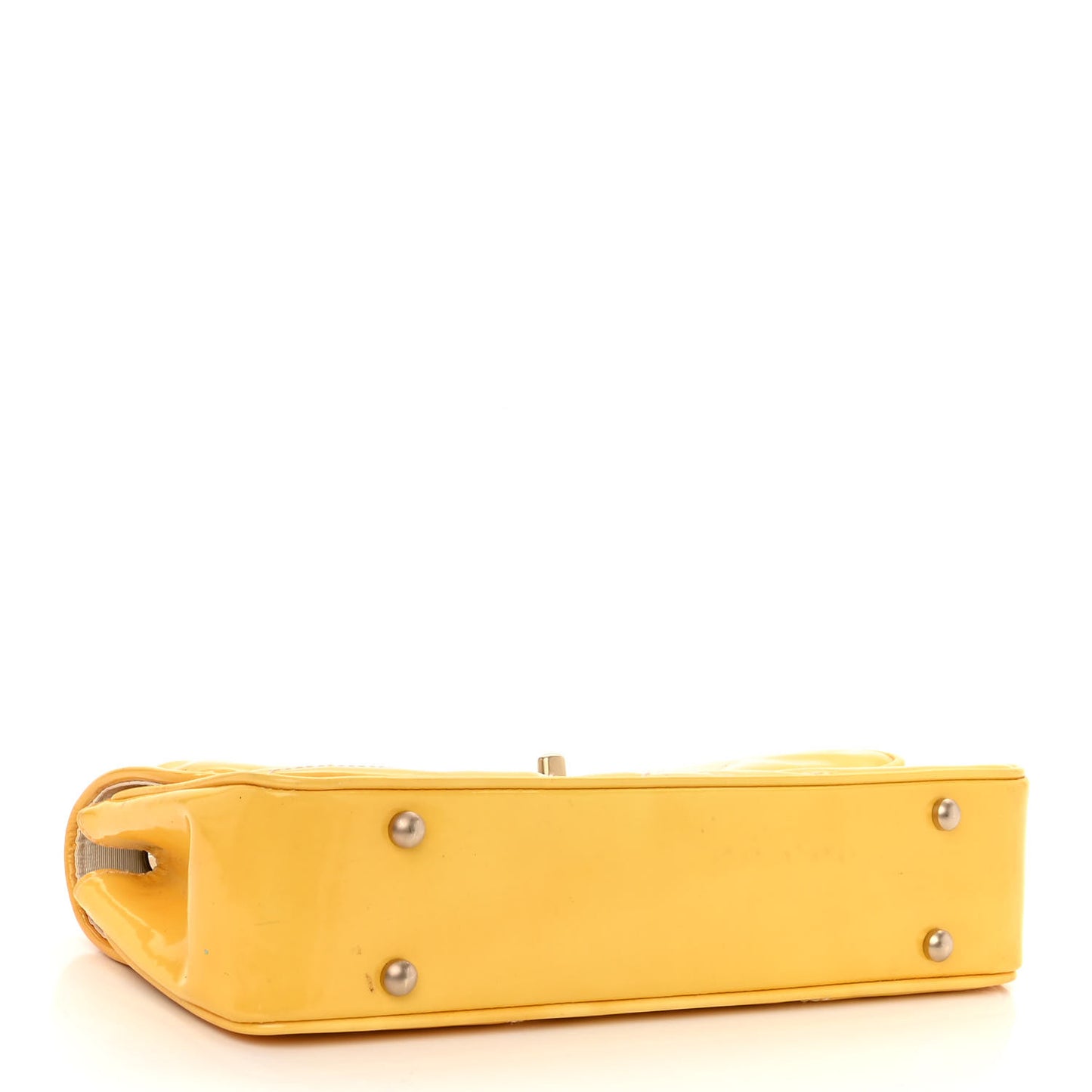 Patent Quilted East West Flap Yellow