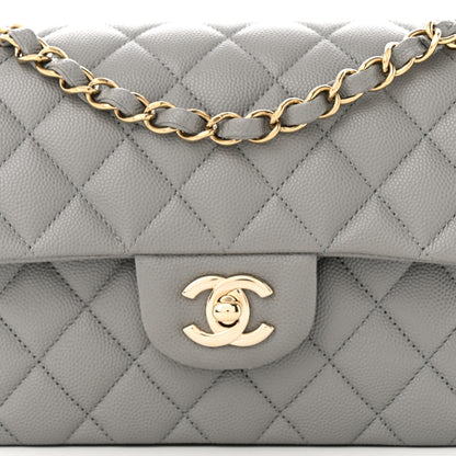 Chanel Caviar Quilted Small Double Flap Grey 8 of 11