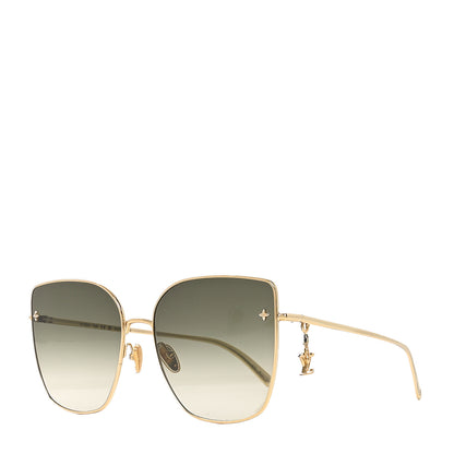 Louis Vuitton Metal LV Charm Cat Eye Sunglasses Z1720U Gold 1 of 8
