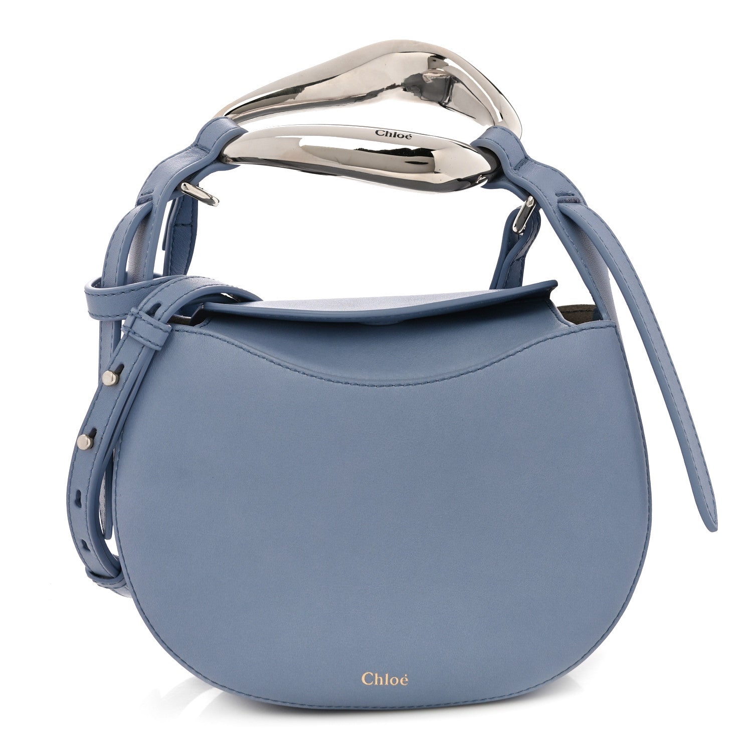 Chloe Small Grain Calfskin Kiss Bag Gentle Blue 1 of 9