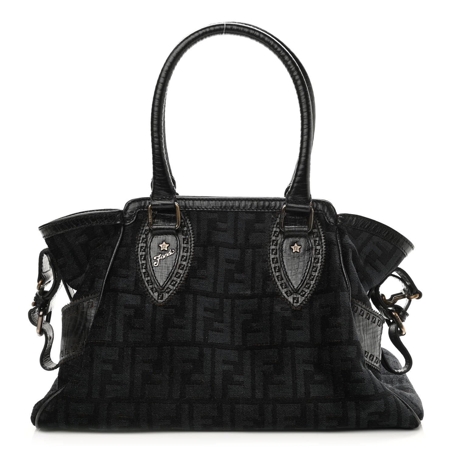 Fendi Velvet Zucca Small Bag De Jour Black 1 of 11