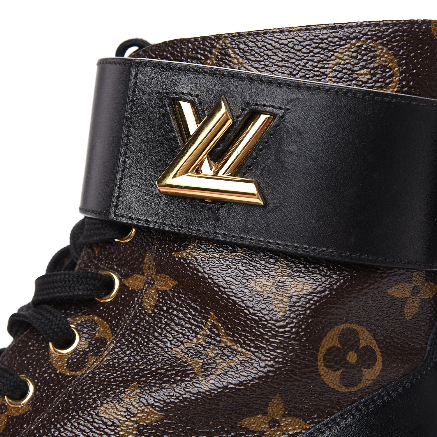 Louis Vuitton Calfskin Monogram Wonderland Flat Ranger Boots 39 Black 9 of 10
