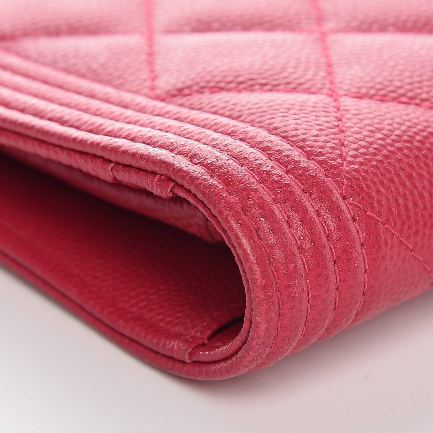 Chanel Caviar Quilted Boy Yen Wallet Fuchsia 12 of 14