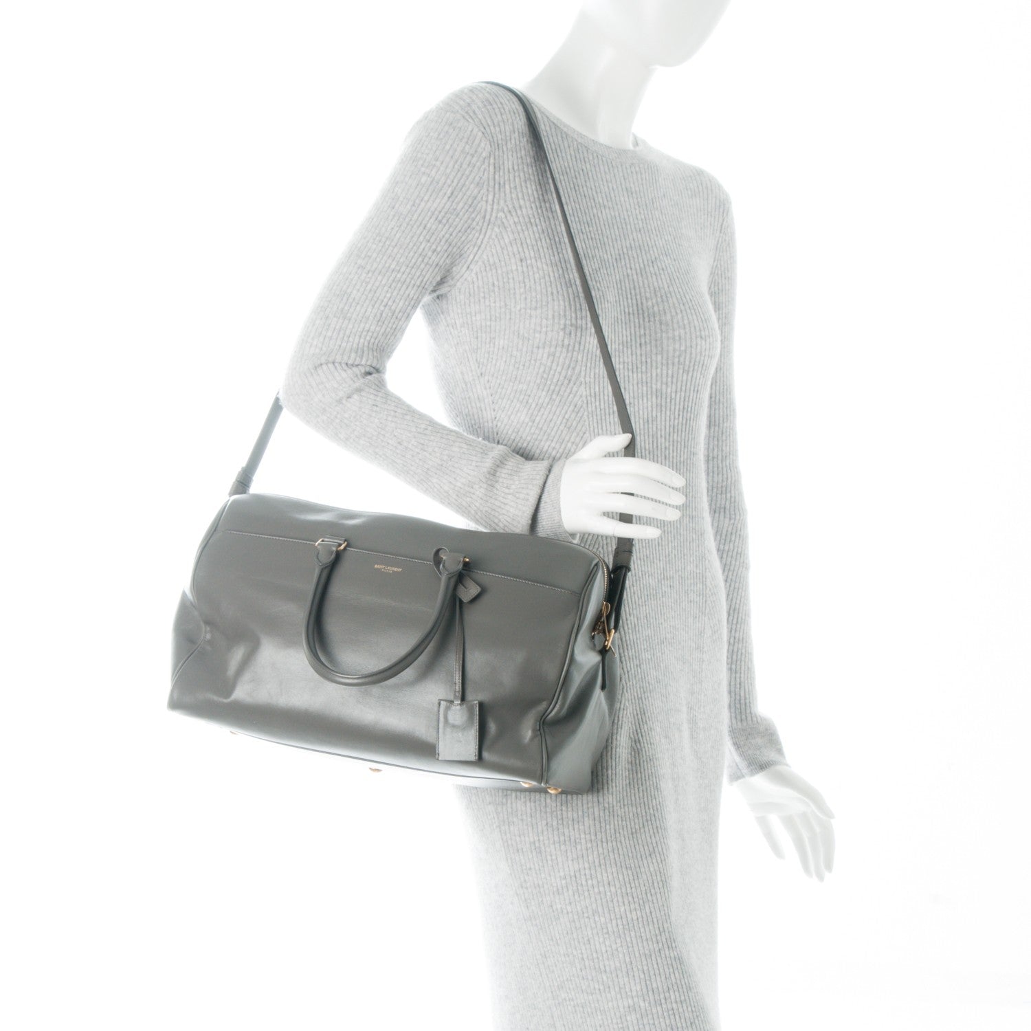 Saint Laurent Calfskin Classic Duffle 12 Fog 2 of 7
