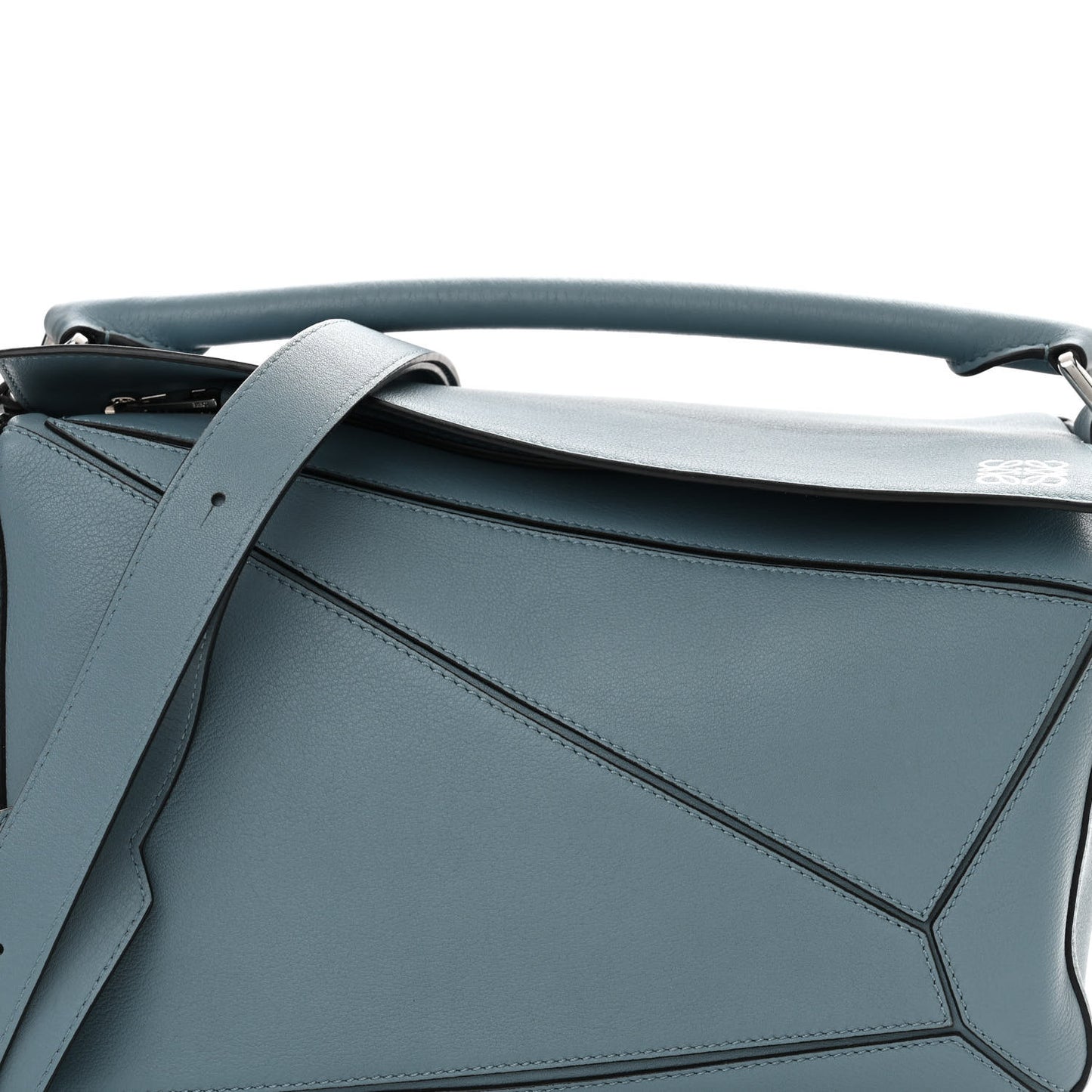 Calfskin Medium Puzzle Bag Stone Blue