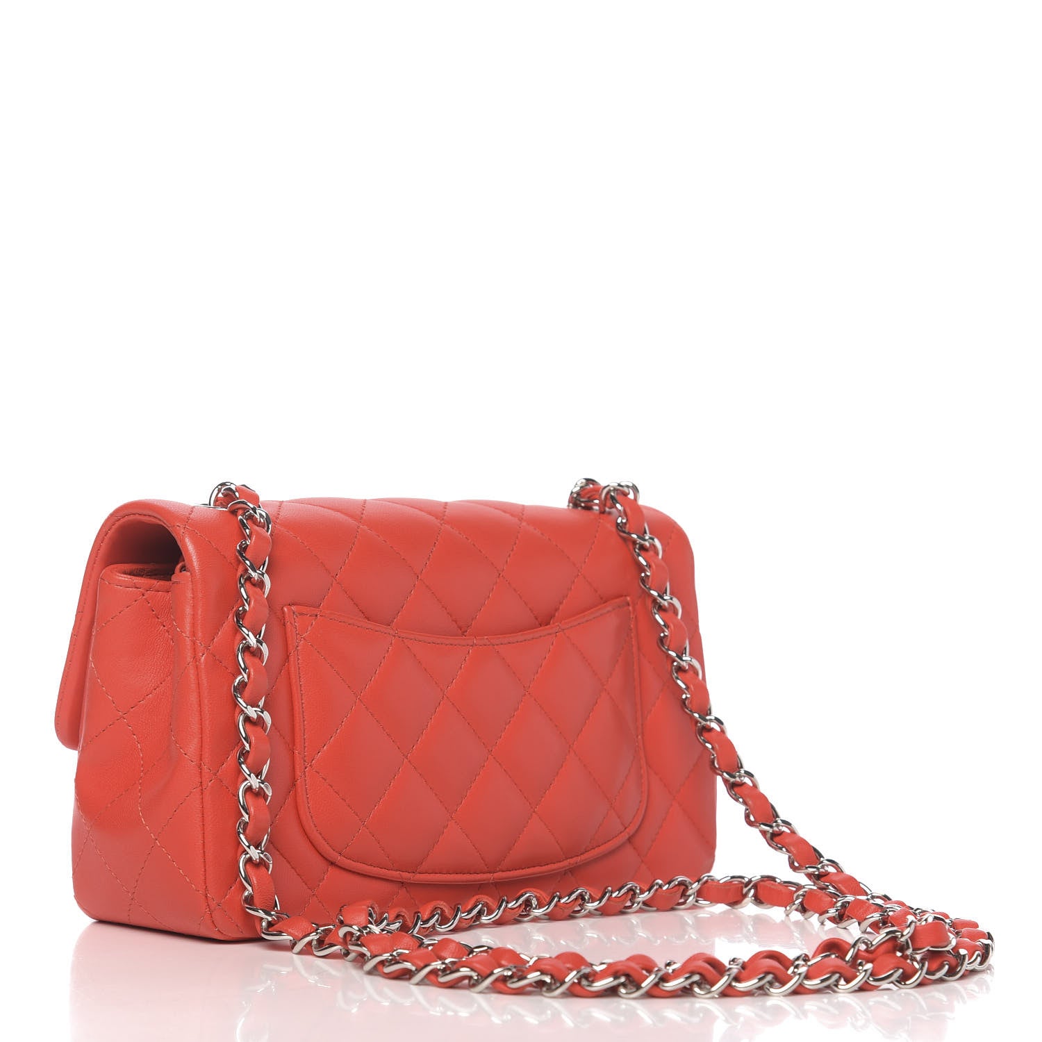 Chanel Lambskin Quilted Mini Rectangular Flap Red 3 of 14