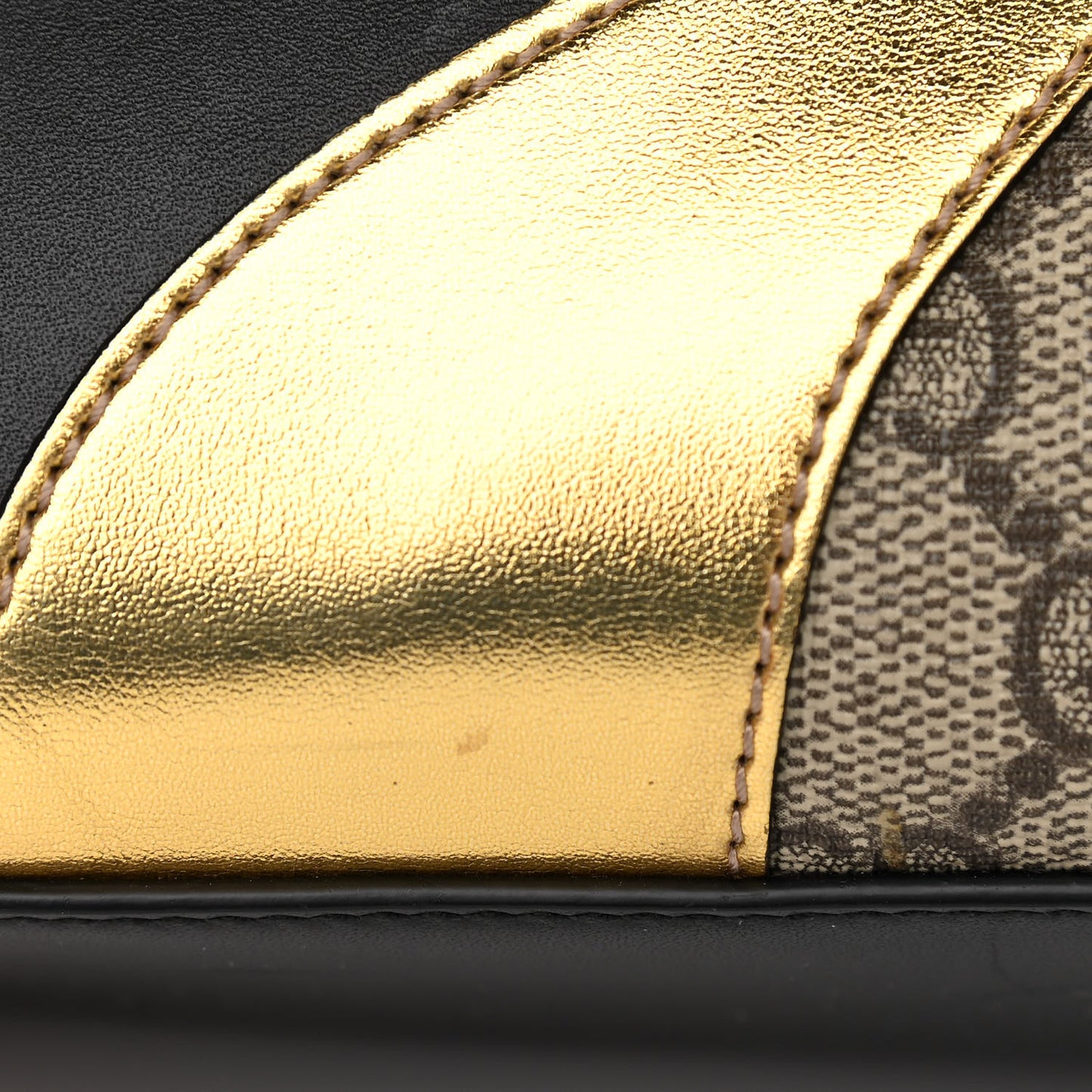 GG Supreme Monogram Small Osiride Top Handle Bag Black Gold