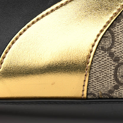 Gucci GG Supreme Monogram Small Osiride Top Handle Bag Black Gold 12 of 12