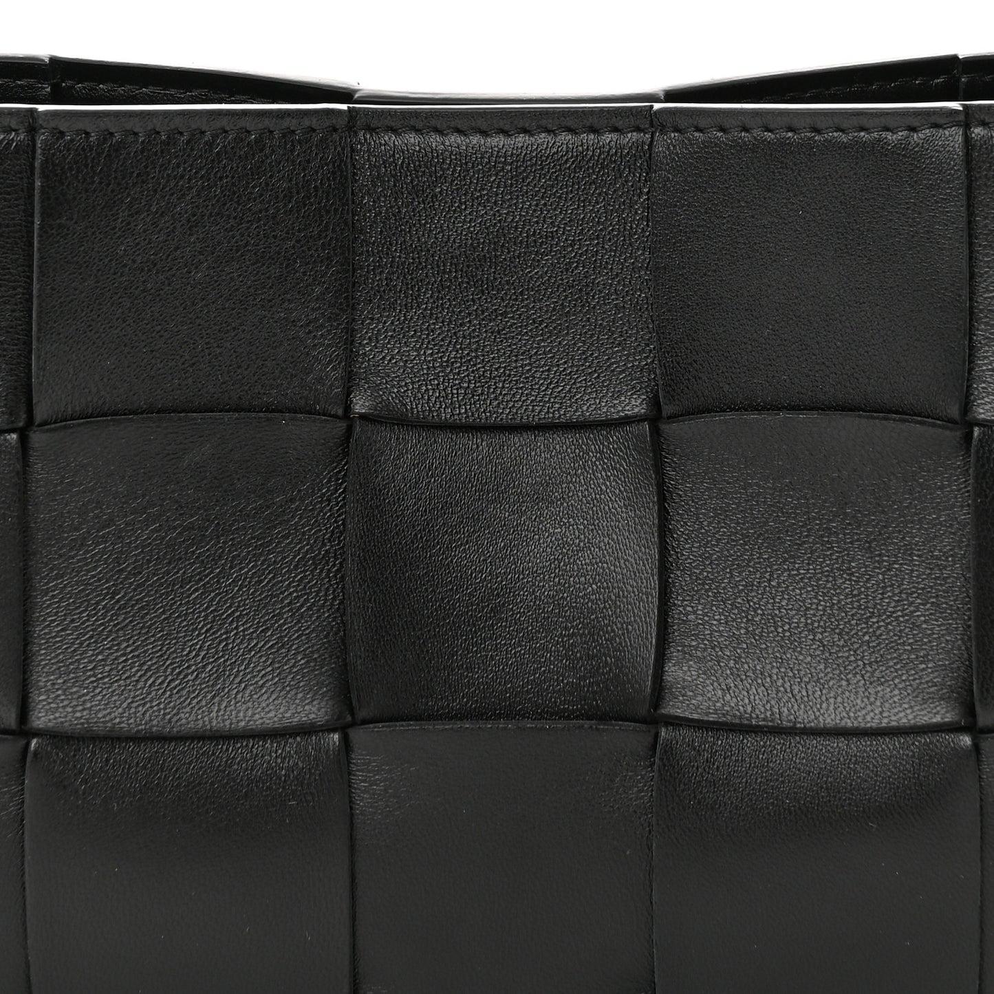 Calfskin Maxi Intrecciato Cassette Pouch On Strap Black