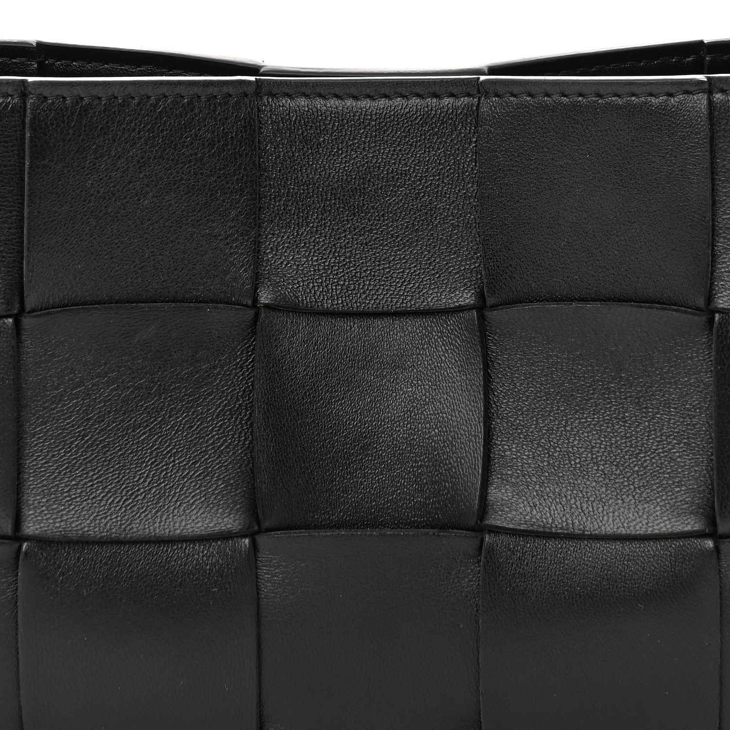 Bottega Veneta Calfskin Maxi Intrecciato Cassette Pouch On Strap Black 7 of 10