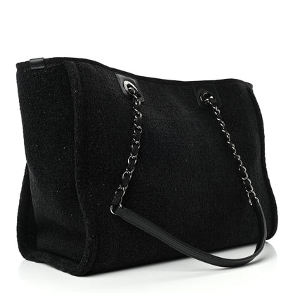 Chanel Lurex Canvas Small Deauville Tote Black 2 of 4