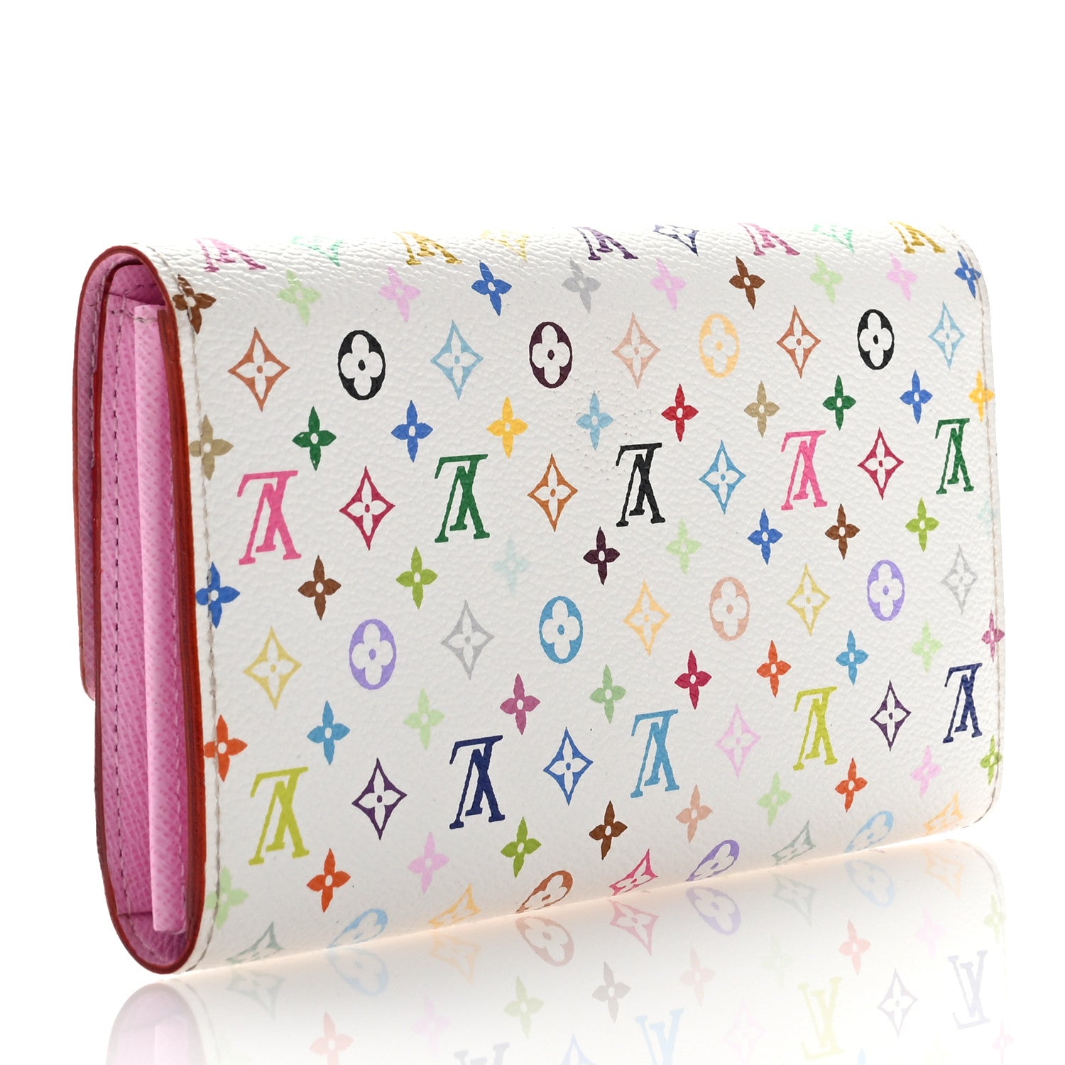 Louis Vuitton Monogram Multicolor Sarah Wallet White Litchi 3 of 9