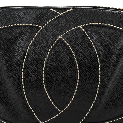 Chanel Caviar CC Stitched Medium Hobo Black 8 of 10