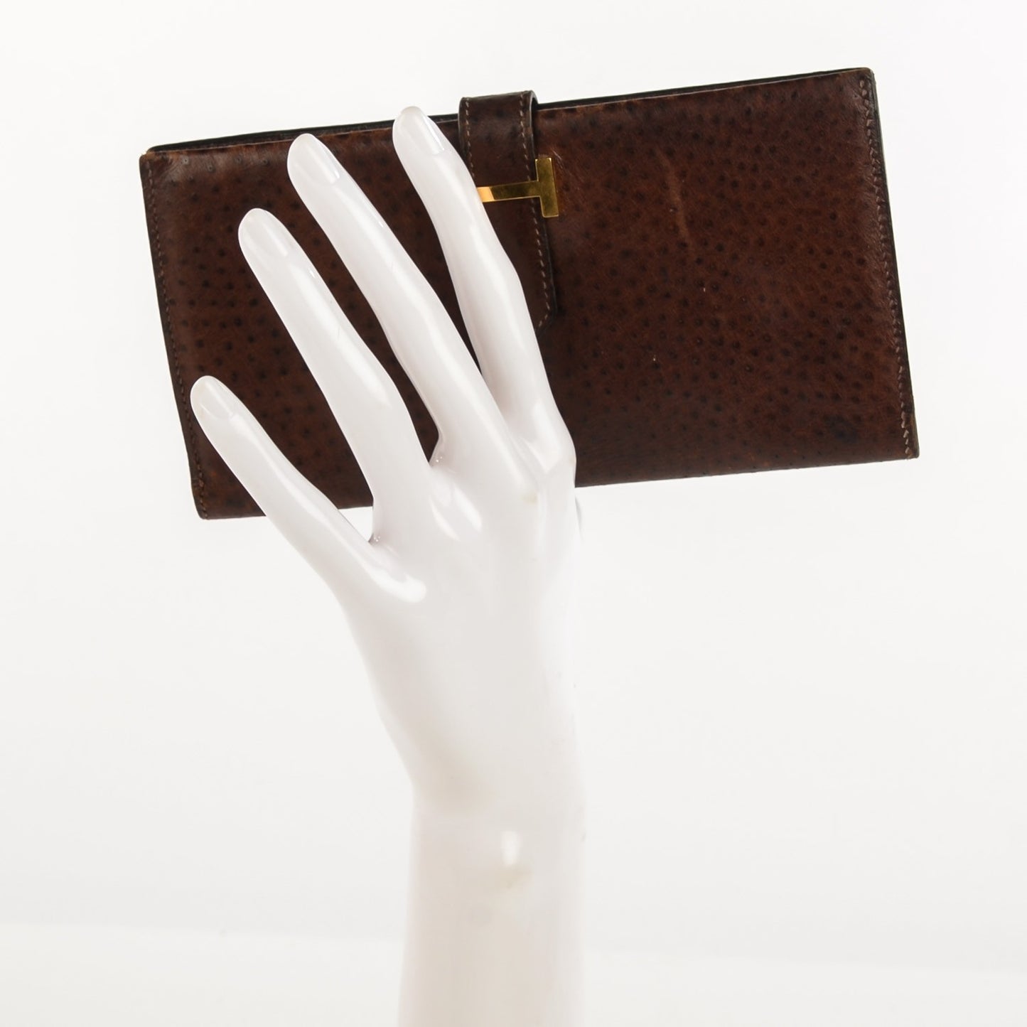 Ostrich Bearn Wallet Chocolate