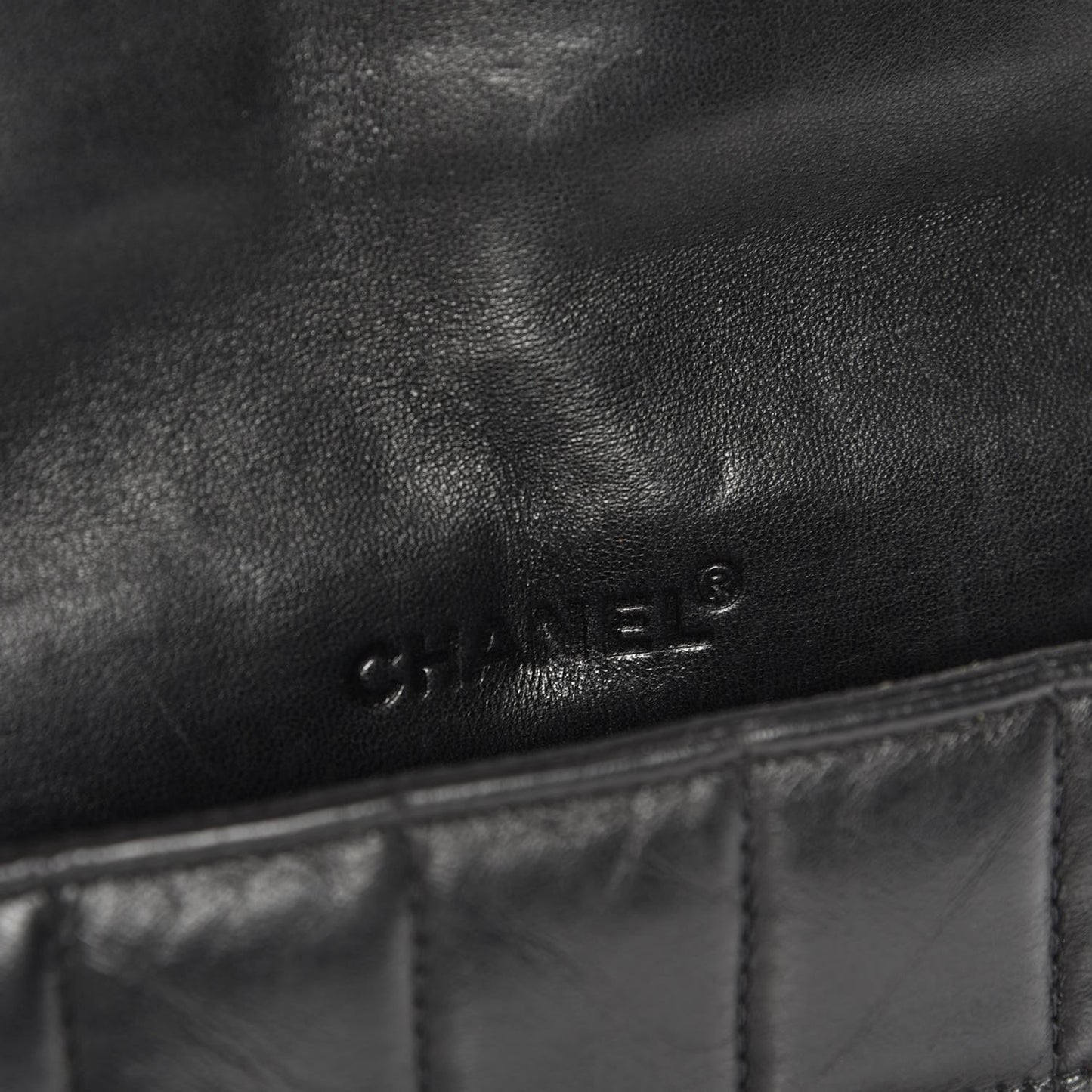 Lambskin Quilted East West Chocolate Bar Flap Black