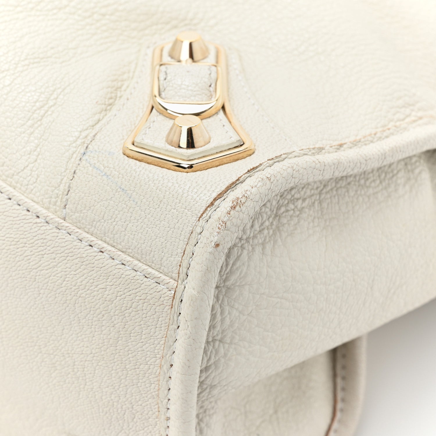 Balenciaga Chevre Gold Metallic Edge Hardware City White 14 of 17