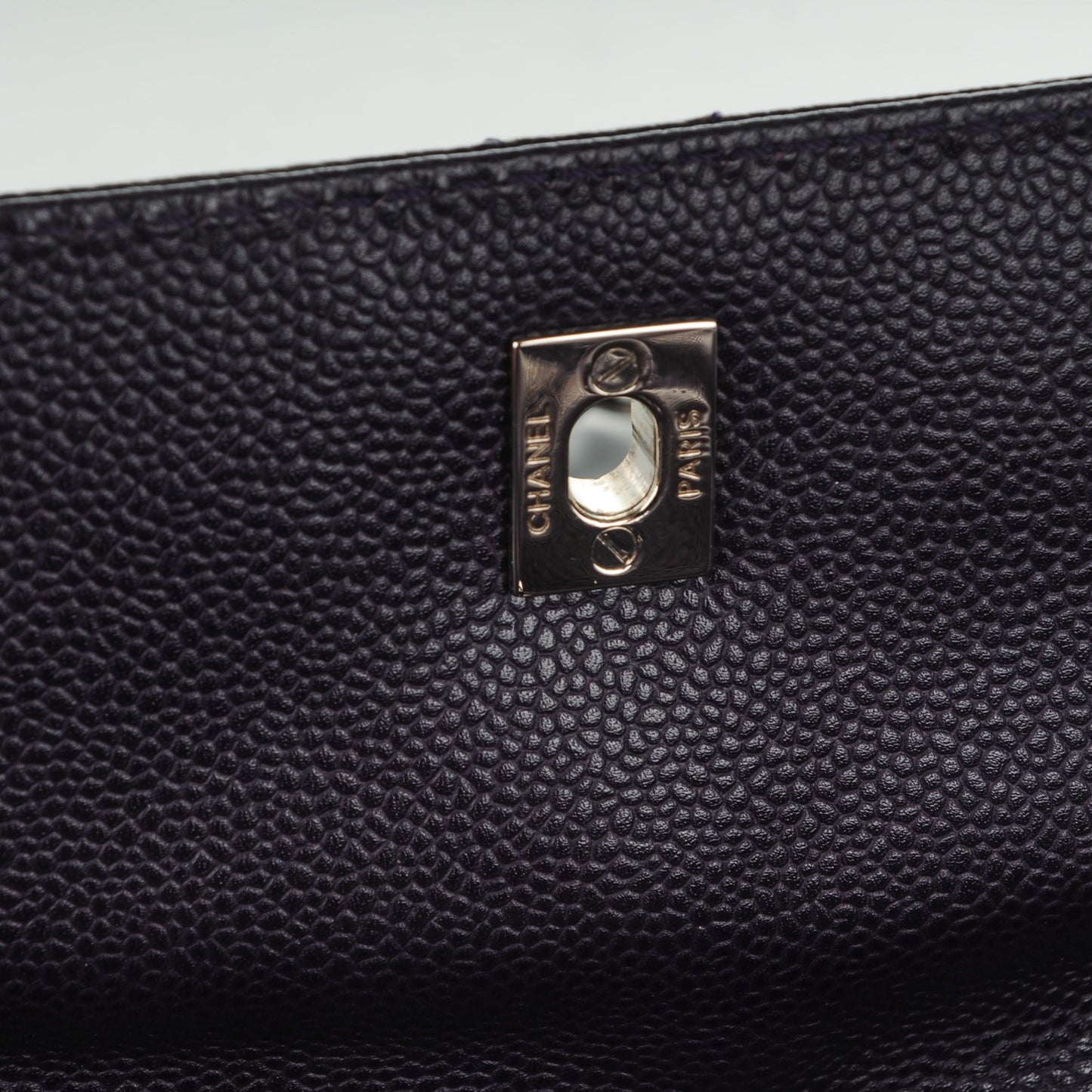 Caviar Quilted Flap Shoulder Bag Purple
