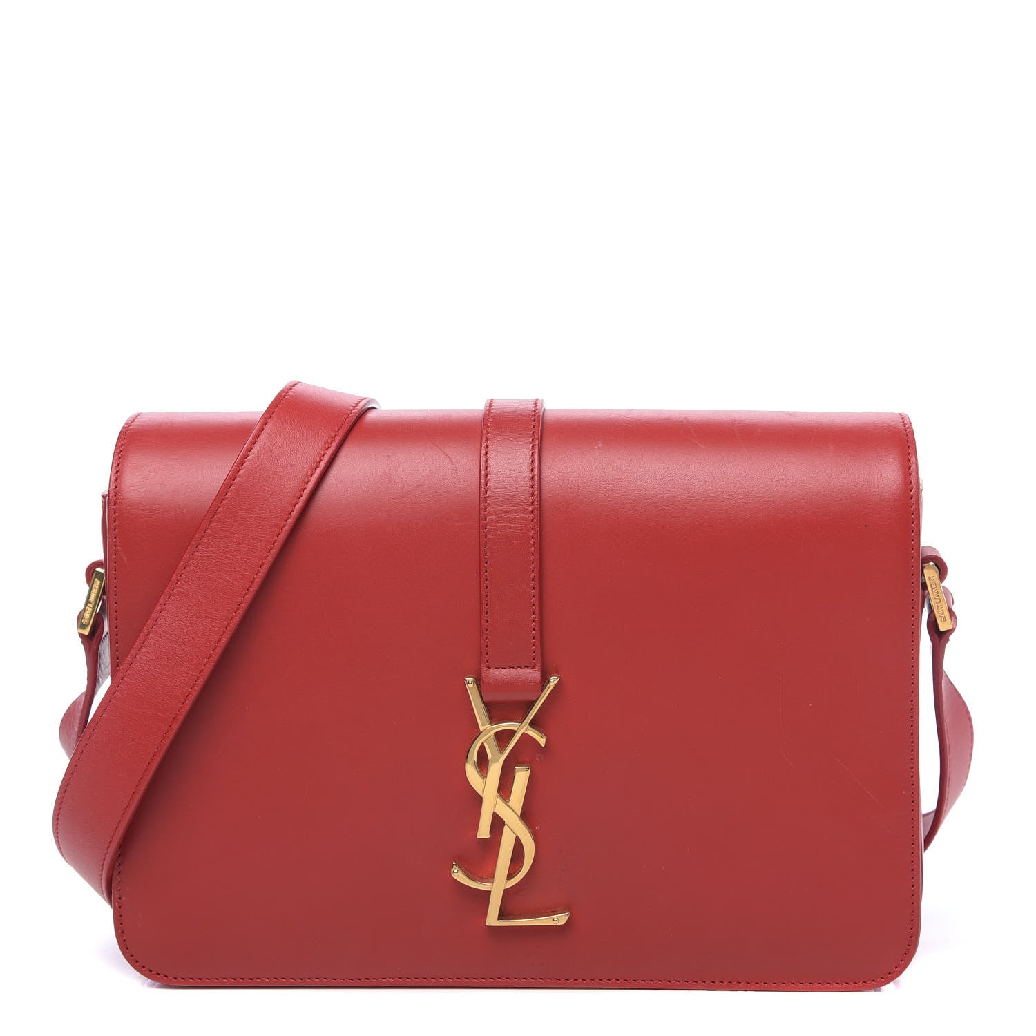 Saint Laurent Smooth Calfskin Medium Classic Monogram Universite Bag Red 1 of 14