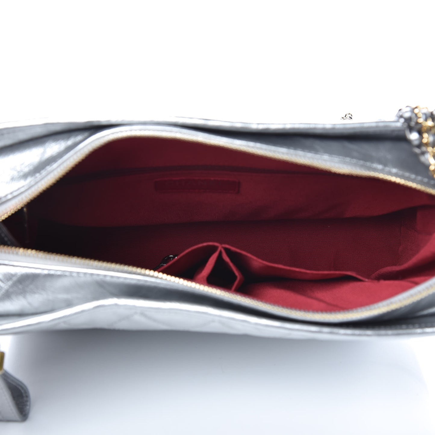 Metallic Lambskin Calfskin Quilted Medium Gabrielle Hobo Silver