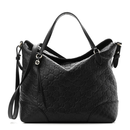 Gucci Guccissima Medium Bree Foldover Tote Black 1 of 11