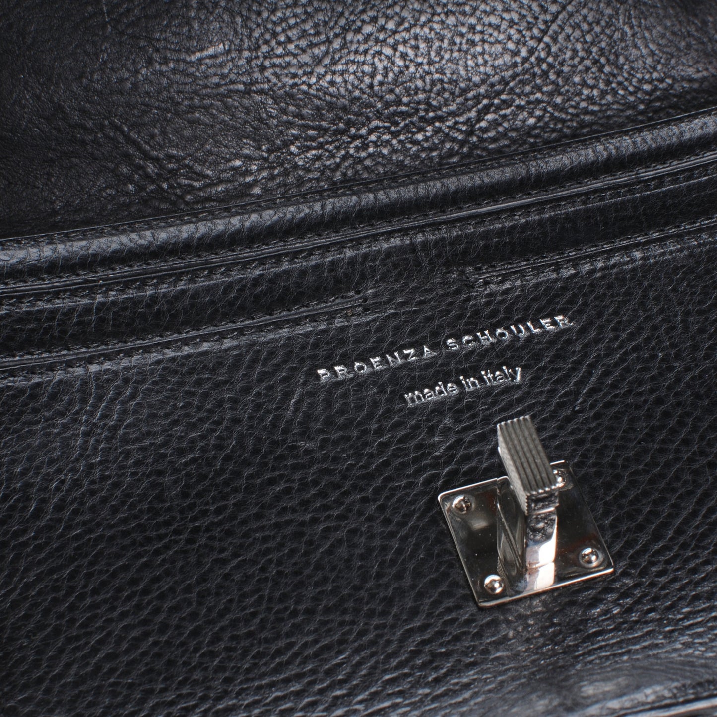 Textured Leather PS11 Wristlet Clutch Black