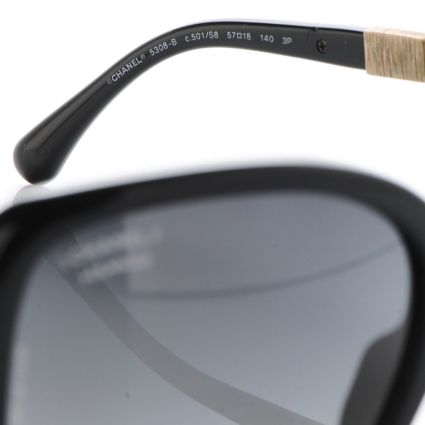 Baguette Crystal Polarized Square Sunglasses 5308-B Black