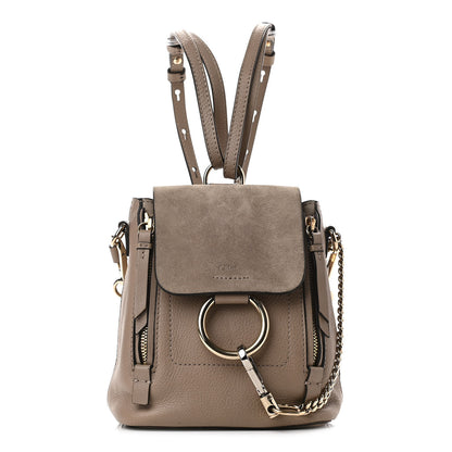 Chloe Suede Calfskin Mini Faye Backpack Motty Grey 1 of 10