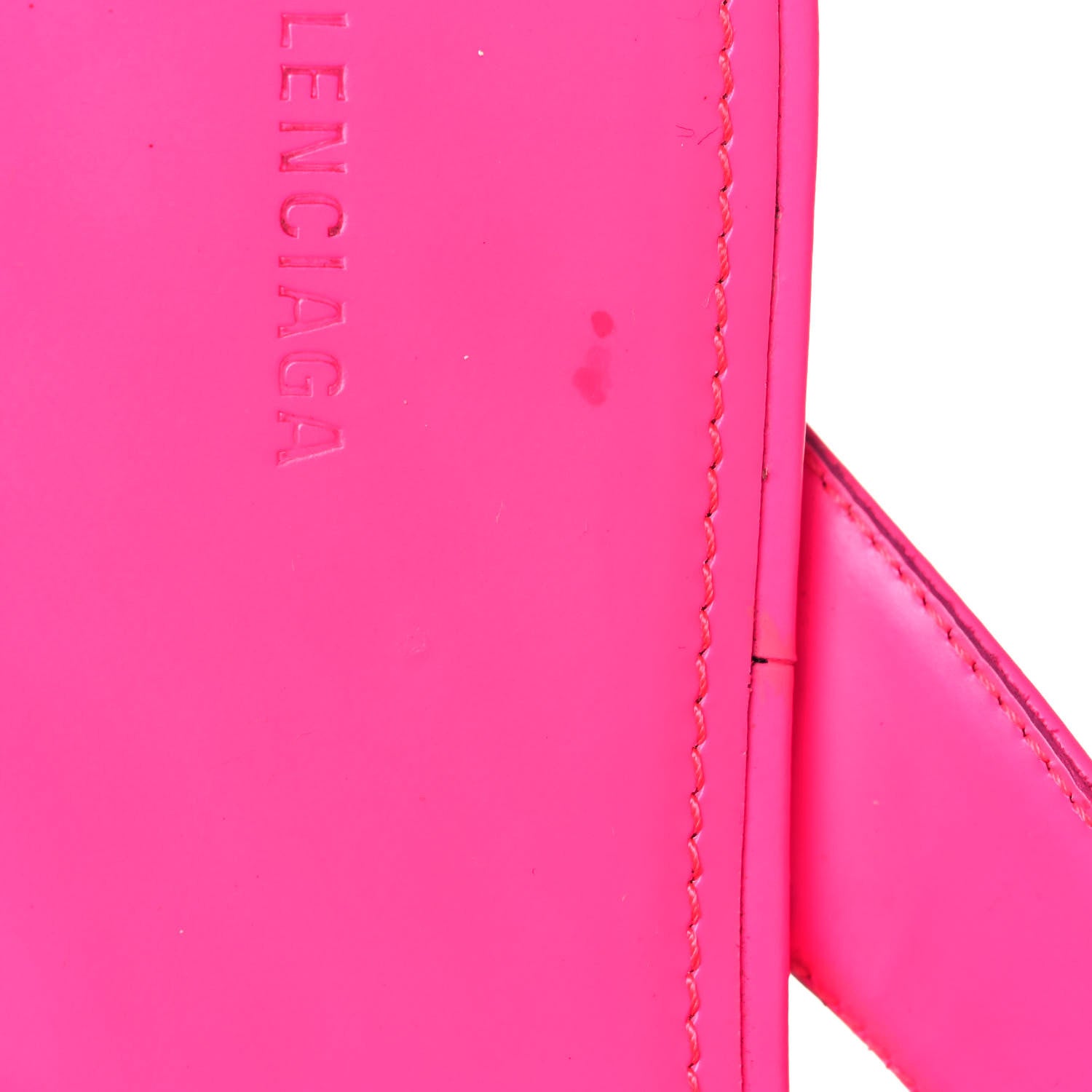 Balenciaga Calfskin Logo Thong Sandals 35 Neon Pink 10 of 13
