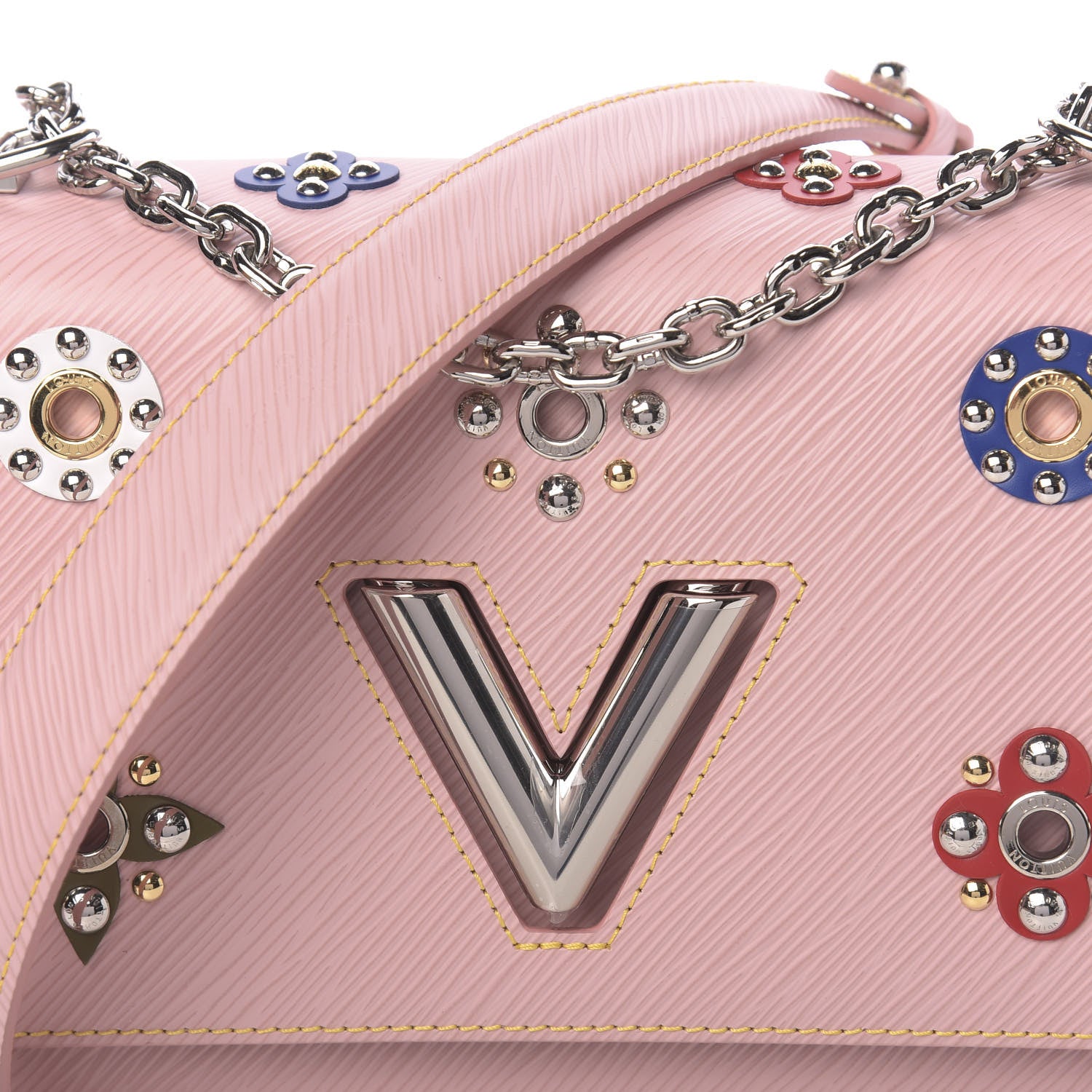Louis Vuitton Epi Mechanical Flowers Twist Shoulder Bag MM Rose Ballerine 10 of 11