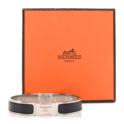 Hermes Matte Enamel Narrow Clic Clac HH Bracelet T6 Black 5 of 5