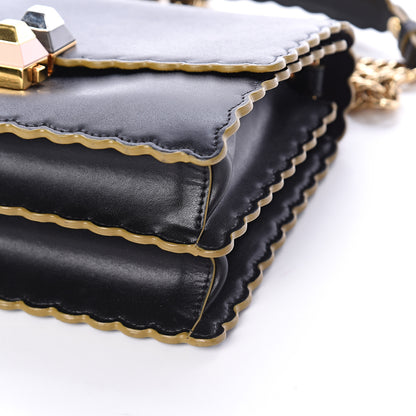 Fendi Vitello Liberty Scalloped Studded Small Kan I Shoulder Bag Black 7 of 7