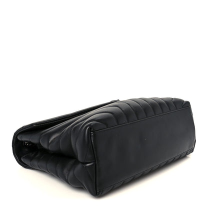 Saint Laurent Calfskin Y Quilted Monogram Monochrome Medium Loulou Chain Satchel Black 4 of 11