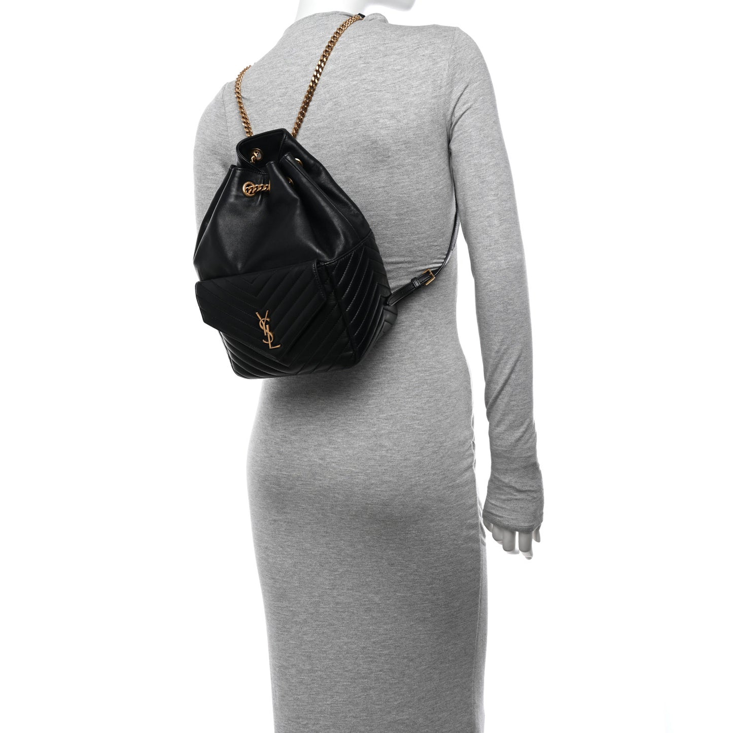 Lambskin Matelasse Monogram Joe Backpack Black