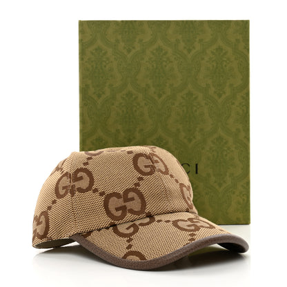 Gucci Monogram Jumbo GG Baseball Hat L 58 Camel Ebony 14 of 14