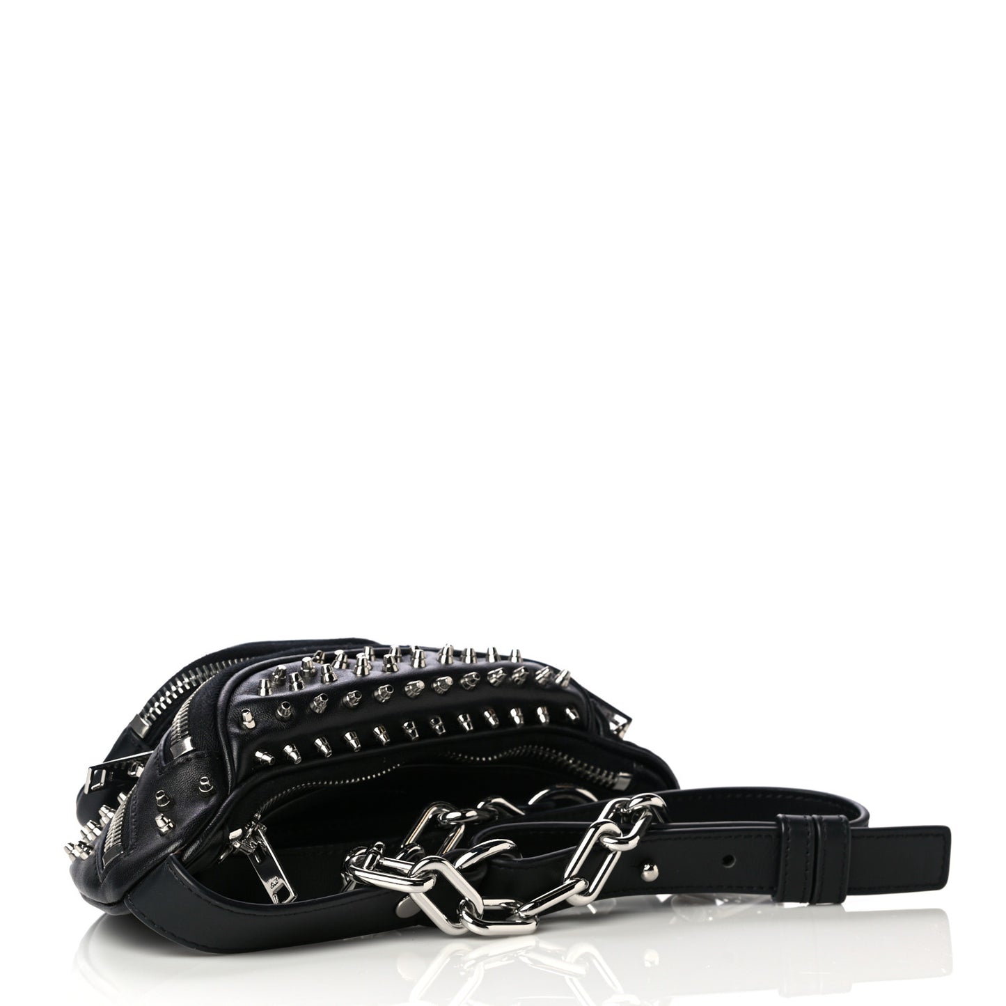 Lambskin Studded Mini Attica Belt Bag Black