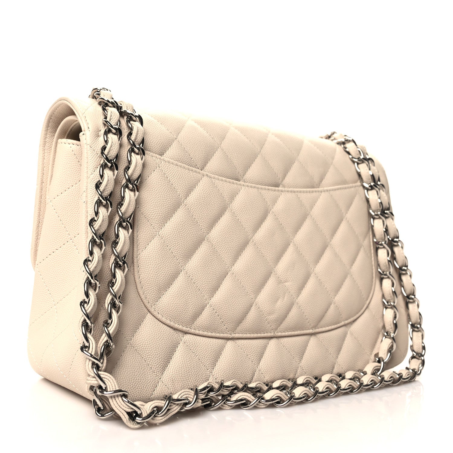 Chanel Caviar Quilted Jumbo Double Flap Light Beige 3 of 13