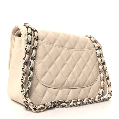 Chanel Caviar Quilted Jumbo Double Flap Light Beige 3 of 13
