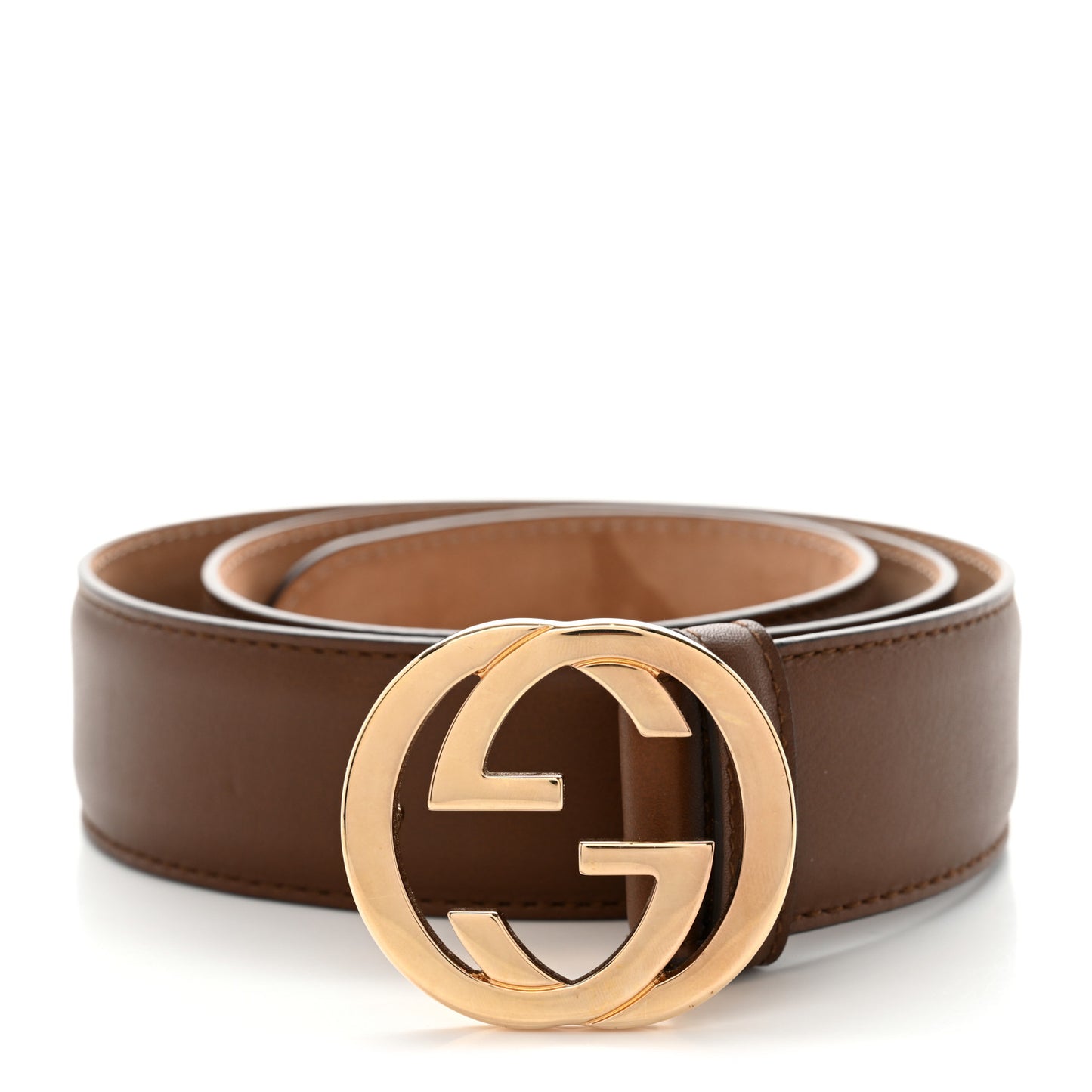 Calfskin Interlocking G 37mm Belt 80 32 Nut Brown
