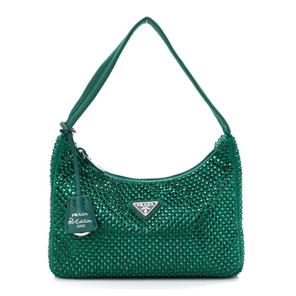 Prada Satin Crystal Mini Re-Edition 2000 Bag Mango 1 of 11