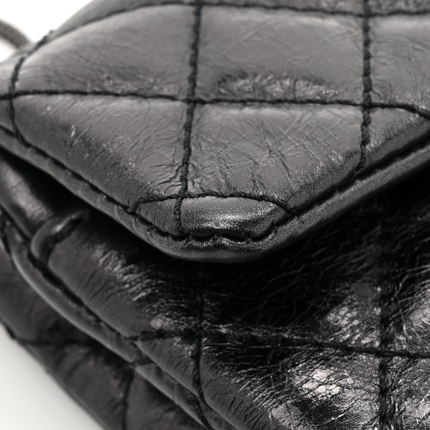 Glazed Calfskin 2.55 Reissue East West Clutch Black