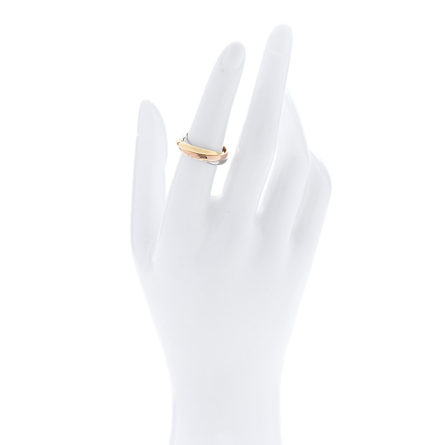 18K Pink Yellow White Gold Small Trinity Ring 52 6