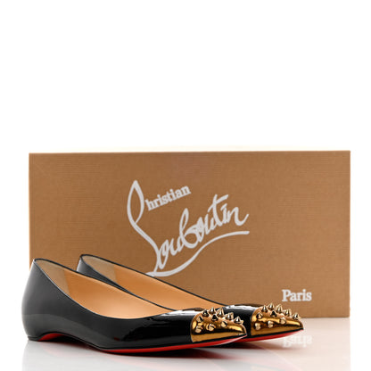 Christian Louboutin Patent Specchio Toe Geo Pump Flat 39.5 Black Bronze 13 of 13
