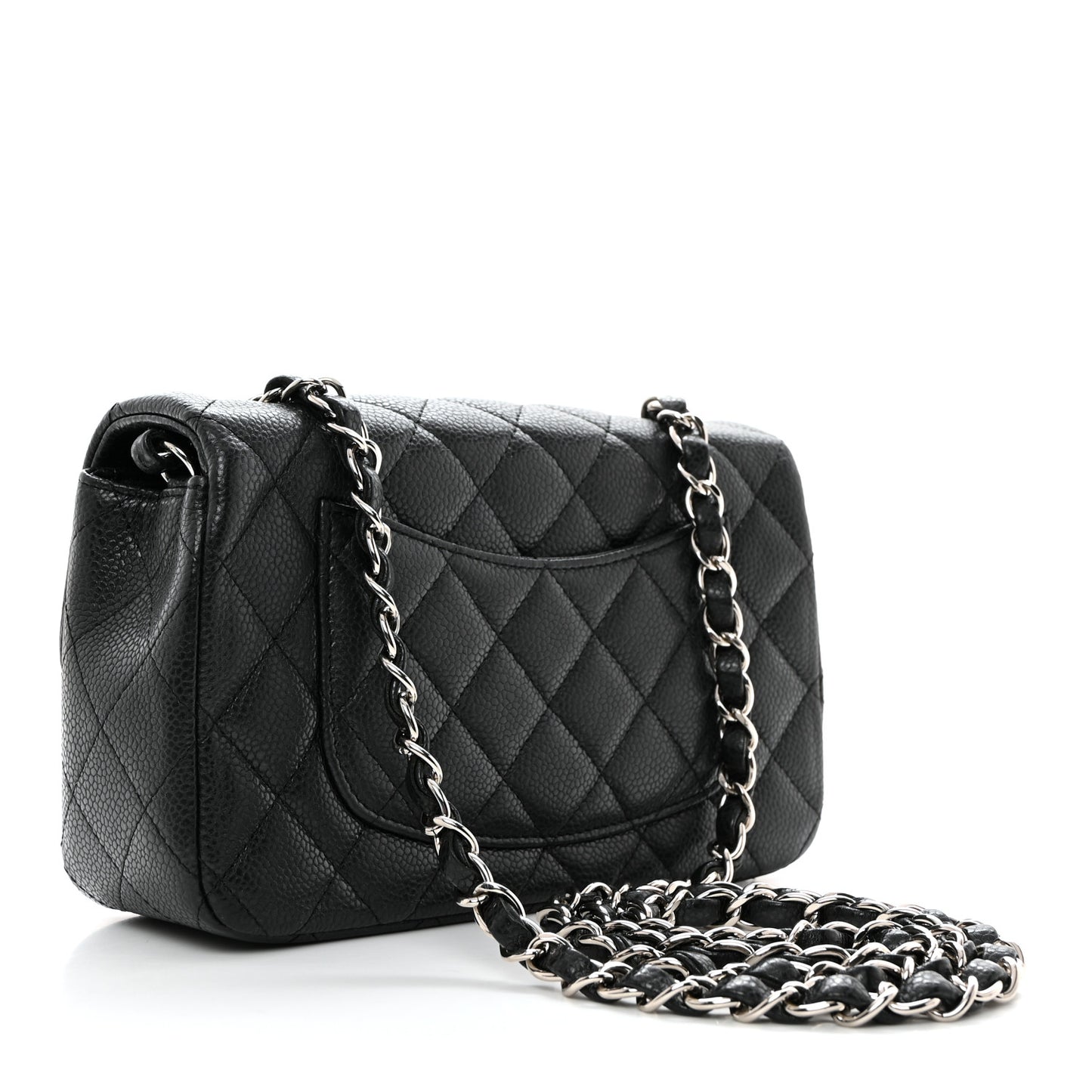 Caviar Quilted Mini Rectangular Flap Black