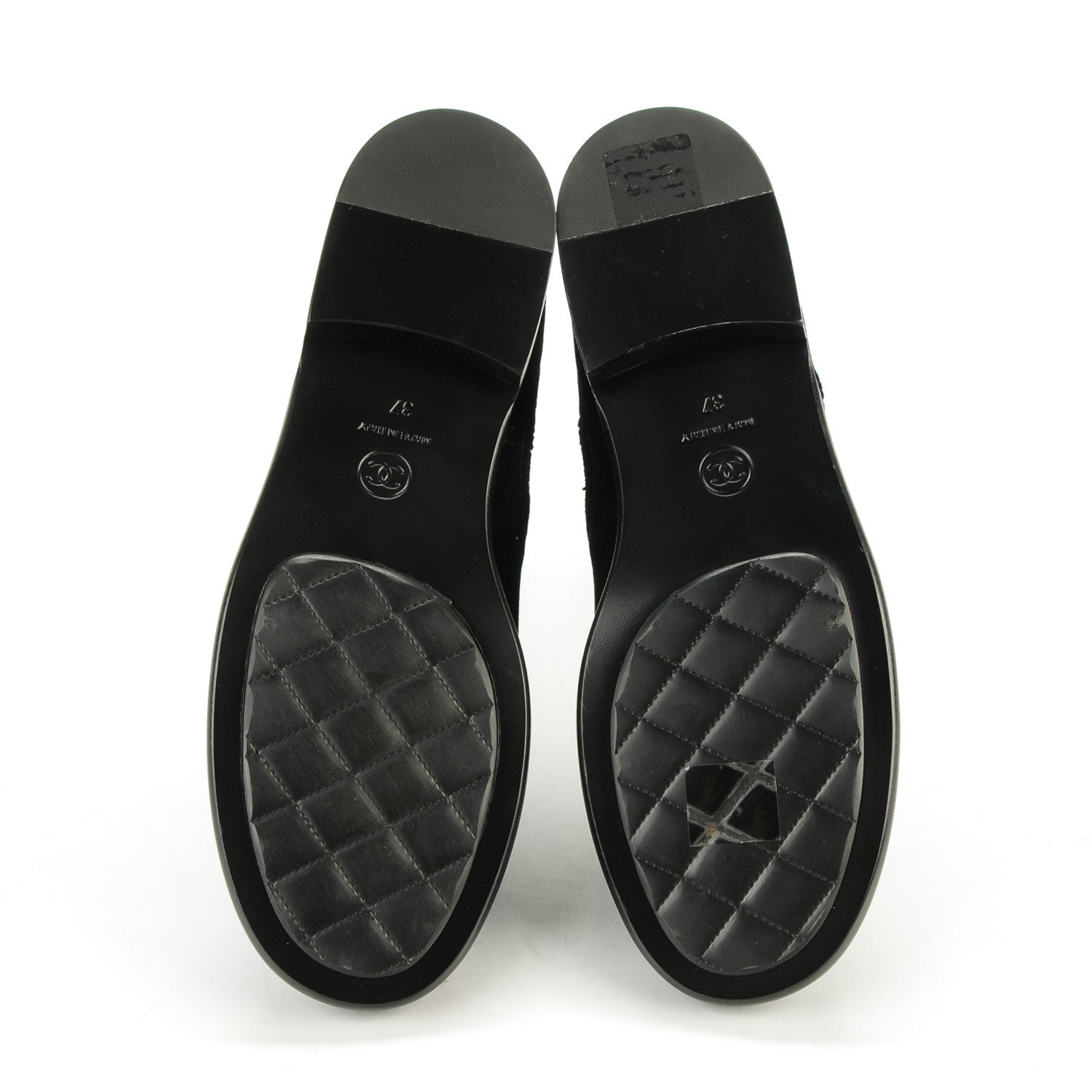 Chanel Velvet Camellia Elastic Short Boots 37 Black 5 of 6